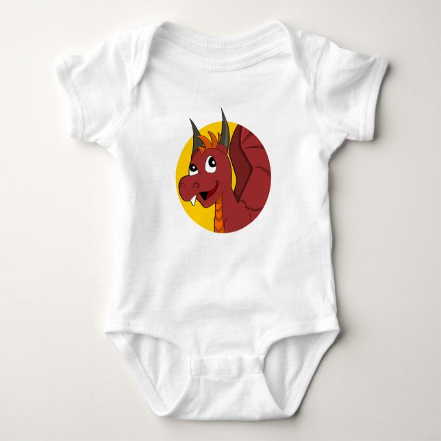 Body Caricature de dragon rouge pour bébé (Devant)