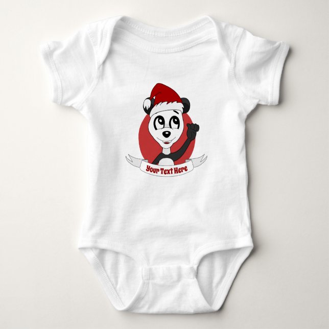 Body Caricature de Noël avec mignon panda ours bébé bod (Devant)