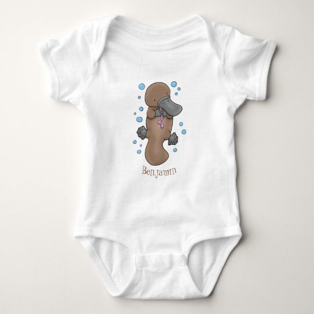 Body Caricature de platypus bébé très heureuse (Devant)