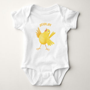 Body Caricature d'oiseau canari jaune chantant mignon