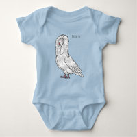 Caricature d'oiseau pigeon Jacobin