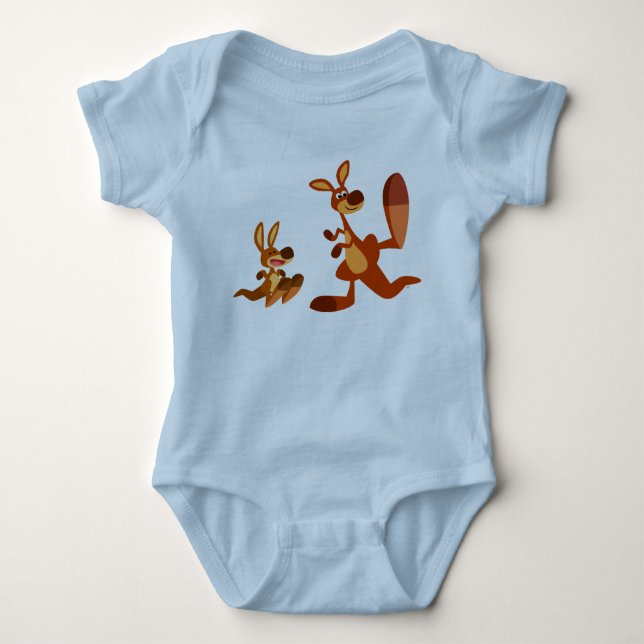 Body Caricature mignonne Kangaroo papa et son bébé vête (Devant)