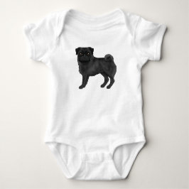Body Carlin couleur noire adorable Mops Chien Illustrat