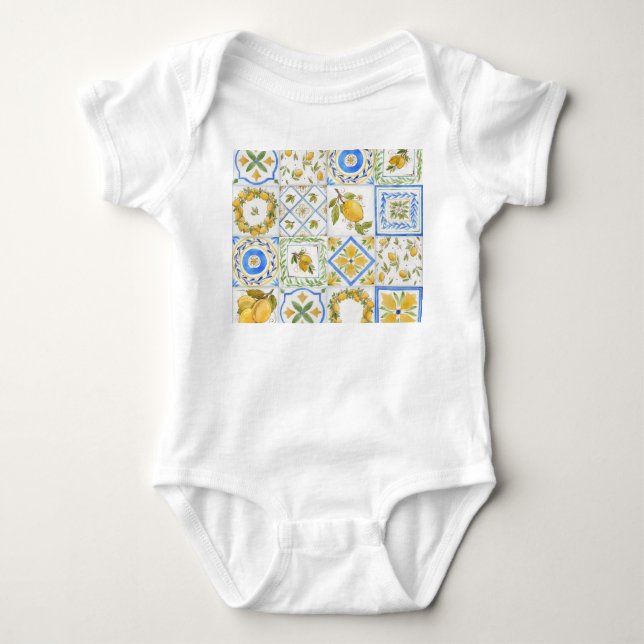 Body Carré Motif Sicilienne Lemons Watercolor (Devant)