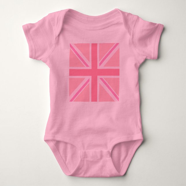 Body Carré rose Union Jack/Drapeau (Devant)