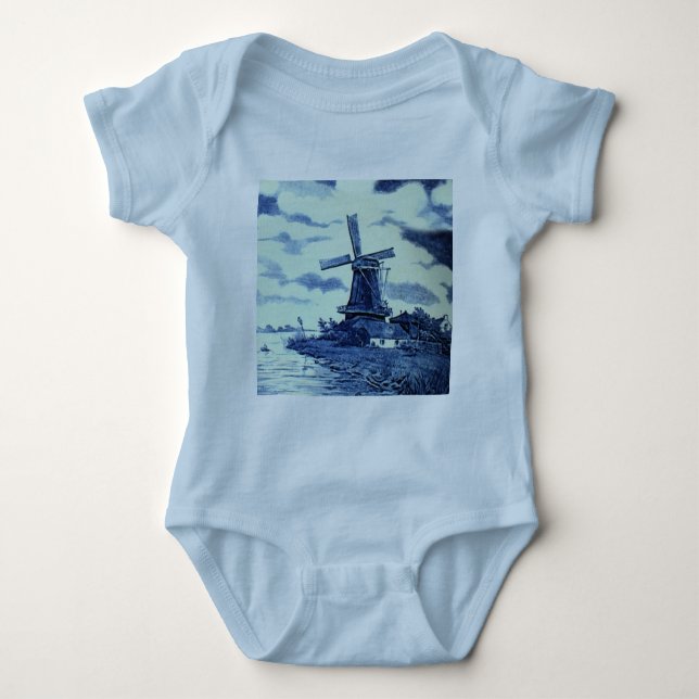 Body Carrelage bleu vintage Delft - Windmill (Devant)