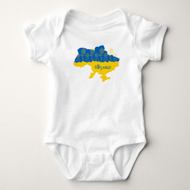 Body Carte de l'Ukraine avec tournesol et drapeau ukrai (Devant)