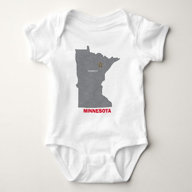 Body Carte personnalisée de ville natale du MINNESOTA (Devant)