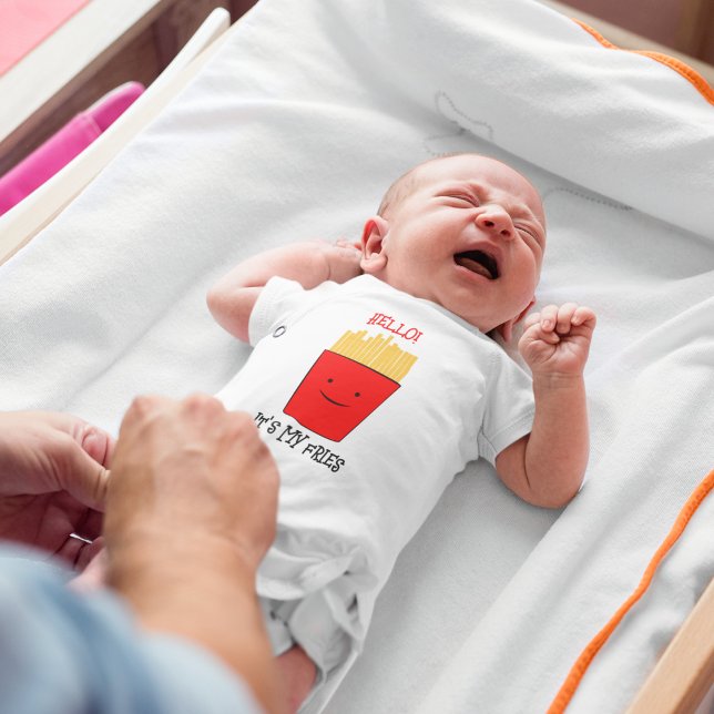 Body Carton Fries (funny french fries cute newborn baby bodysuit toddler birthday baby shower.)