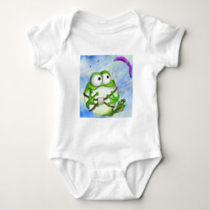 Body Cartoon de Frog Paraglider Baby Bodysuit