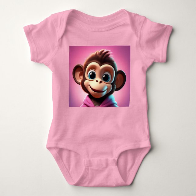 Body Cartoon Monkey Baby Bodysuit (Devant)