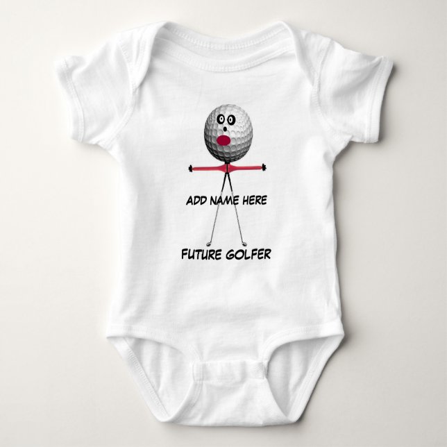 Body Cartoon personnalisé pour bébé de golf (Devant)
