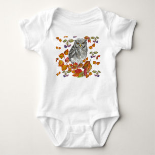 Body Cascade chute belle chouette et feuille bouton sq