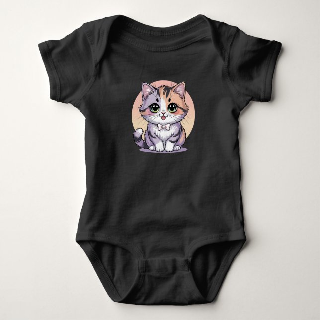 Body  Cat Baby Bodysuit Cute Kitten Green Eyes Infant (Devant)