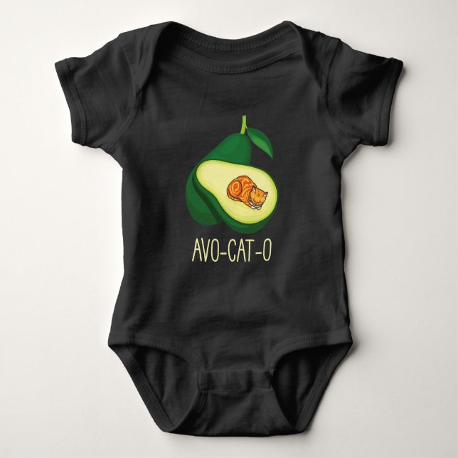Body Cat Dormant Avocado Cute Animal Pun (Devant)