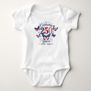Body Célébration de 250 Ans Papillon Thématique Patriot