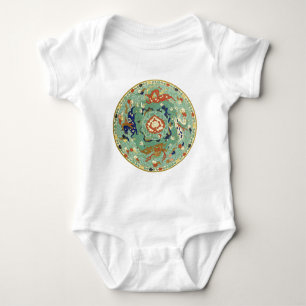 Body Cercle vert bleu chinois vintage