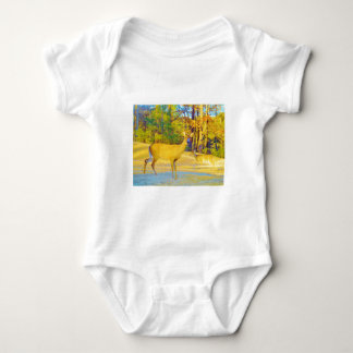 Body Cerf de couleur moutarde avec bleu clair