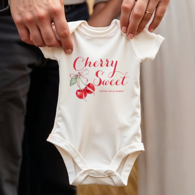 Body Cerise Douce Personnalisé (Cherry Baby Bodysuit)
