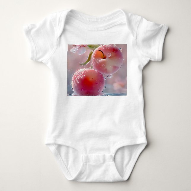 Body Cerises et fleurs baisées - Bodysuit bébé (Devant)