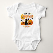 C'est mon 1er Halloween Citrouille Chat Noir 