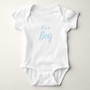 Body C'est un garçon, un baby shower bleu clair, révèle