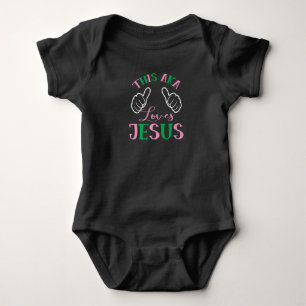 Body Cette AKA aime Jésus - rose et vert - sororité