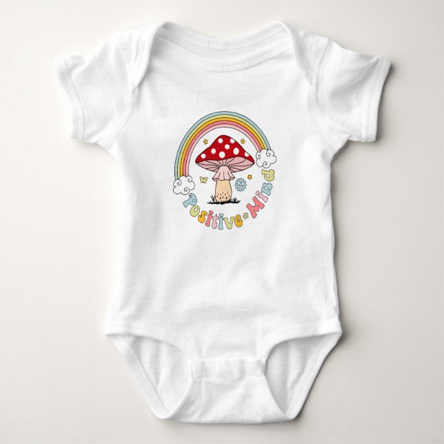 Body Champignon Boho Hippie Rétro Positif  (Devant)