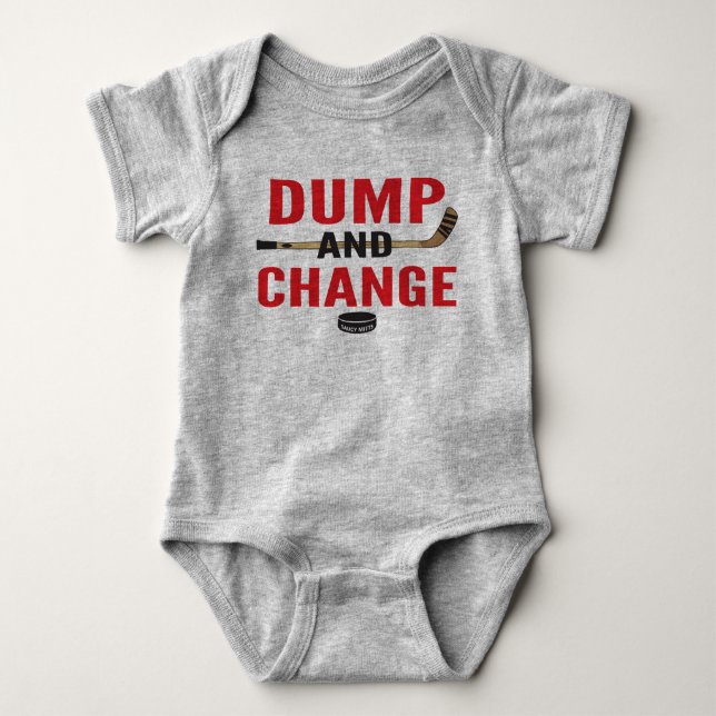 Body Changer et sauter Hockey Bébé Bodysuit Bâtons roug (Devant)