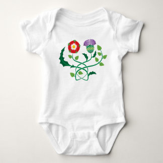 Body Chardon écossais et combinaison rose de bébé de