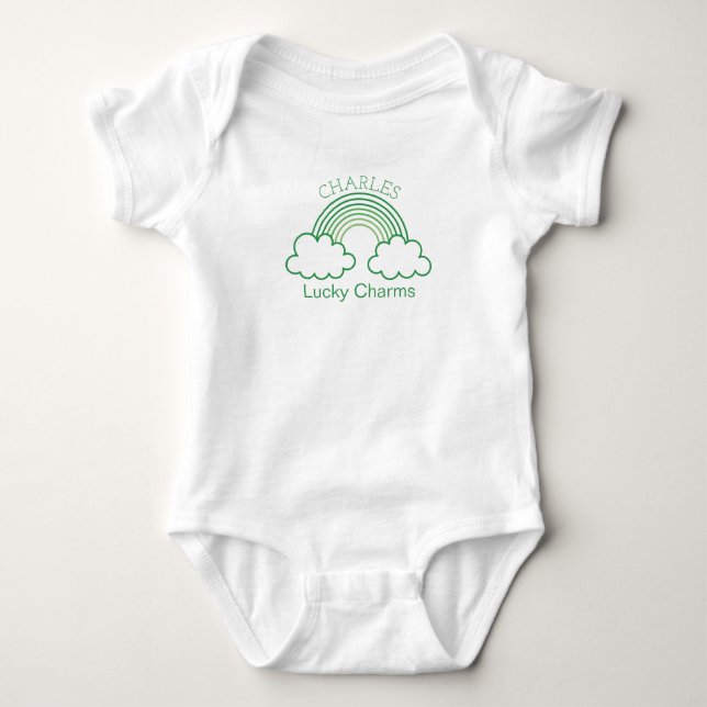 Body charmes chanceux nom de bébé personnalisé (Devant)