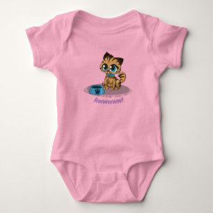 Body Chat adorable mignonne et graphique de poussins