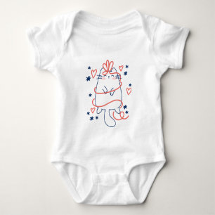 Body Chat de Noël avec Coeurs, Snowflakes