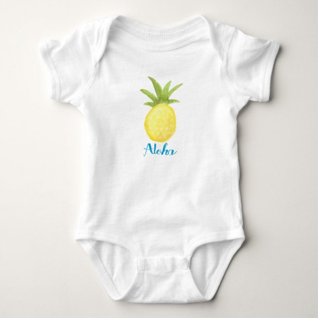 Body Chemise bébé Aloha Pineappa Aquarelle (Devant)