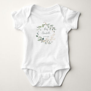 Body Chemise Bébé Green & Gold Foliage