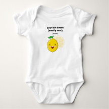 Chemise bébé mignonne "Acide mais sucré" Citron