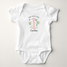 Chemise/Bodysuit Fille Bee-Day avec Rose et Margue