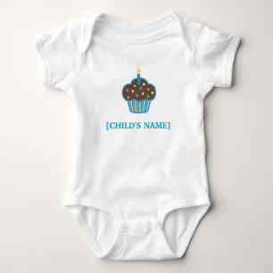 Body Chemise brun chocolat et bleue de petit gâteau
