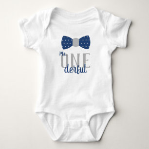 Body Chemise d'anniversaire M. ONEderful en bleu et gri