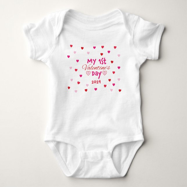 Body Chemise de Jour des Valentines pour le premier béb (Devant)