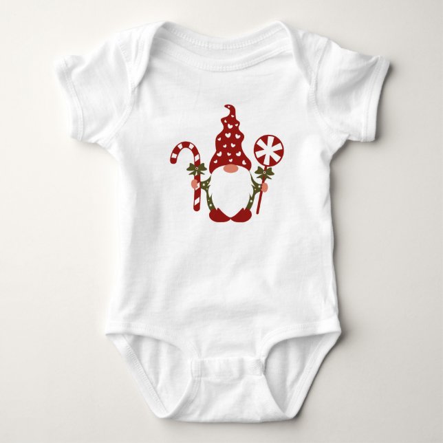 Body Chemise de Noël du sucre de canne et du bébé Lolio (Devant)