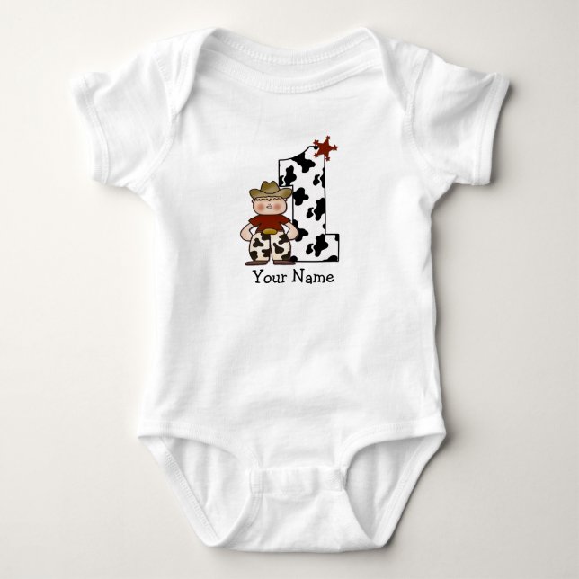 Body Chemise de premier anniversaire Cowboy (Devant)