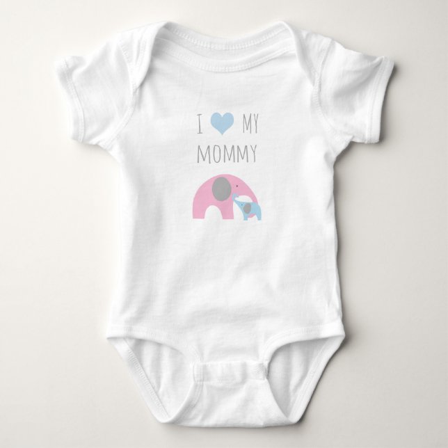 Body Chemise d'éléphants mère et fils - J'aime ma maman (Devant)