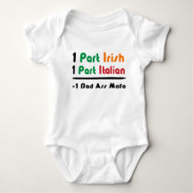 Chemise drôle bio pour bébé Irlandais Italien