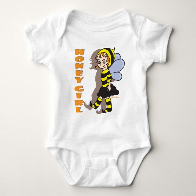 Body Chemise fille d'abeilles miel (Devant)