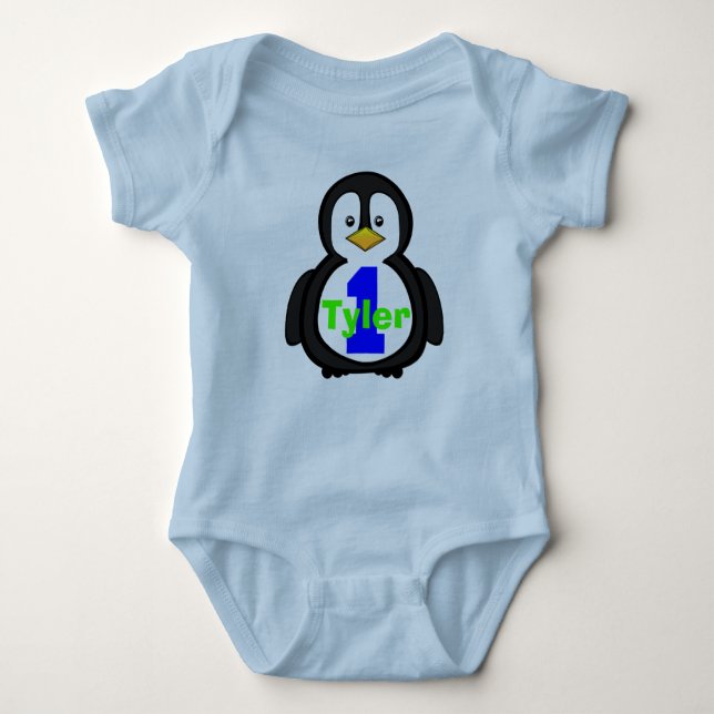 Body Chemise garçon d'anniversaire Penguin (Devant)