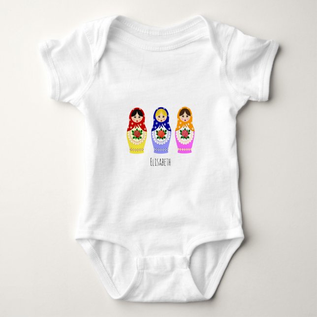 Body Chemise nommée de bébé de poupées russes de (Devant)