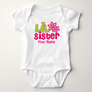 Body Chemise personnalisée Little Sister Pink et Green