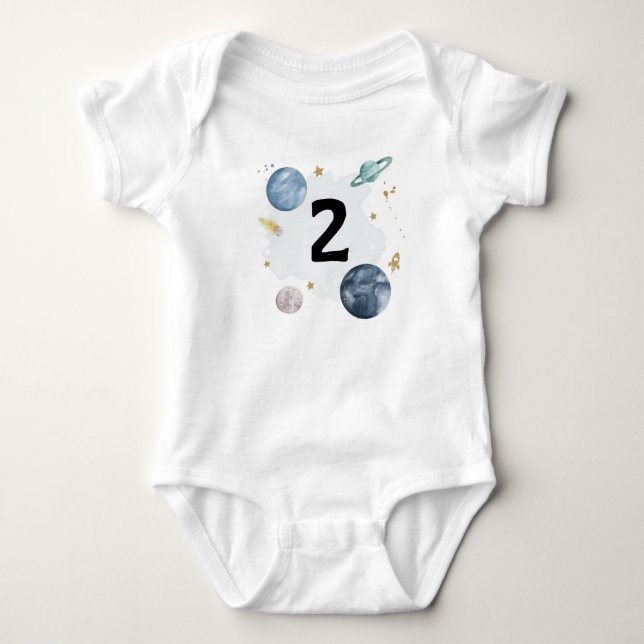 Body Chemise romperspace anniversaire planètes galaxie  (Devant)
