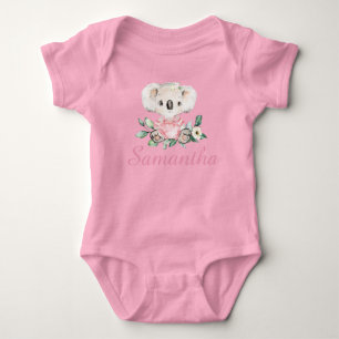 Body Chemise T Florale Koala personnalisée pour 1er ann